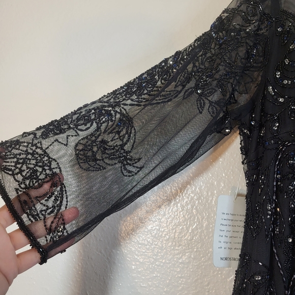 ❤️ Pisarro Nights Beaded Illusion Mesh Sheath Dress - Picture 5 of 10